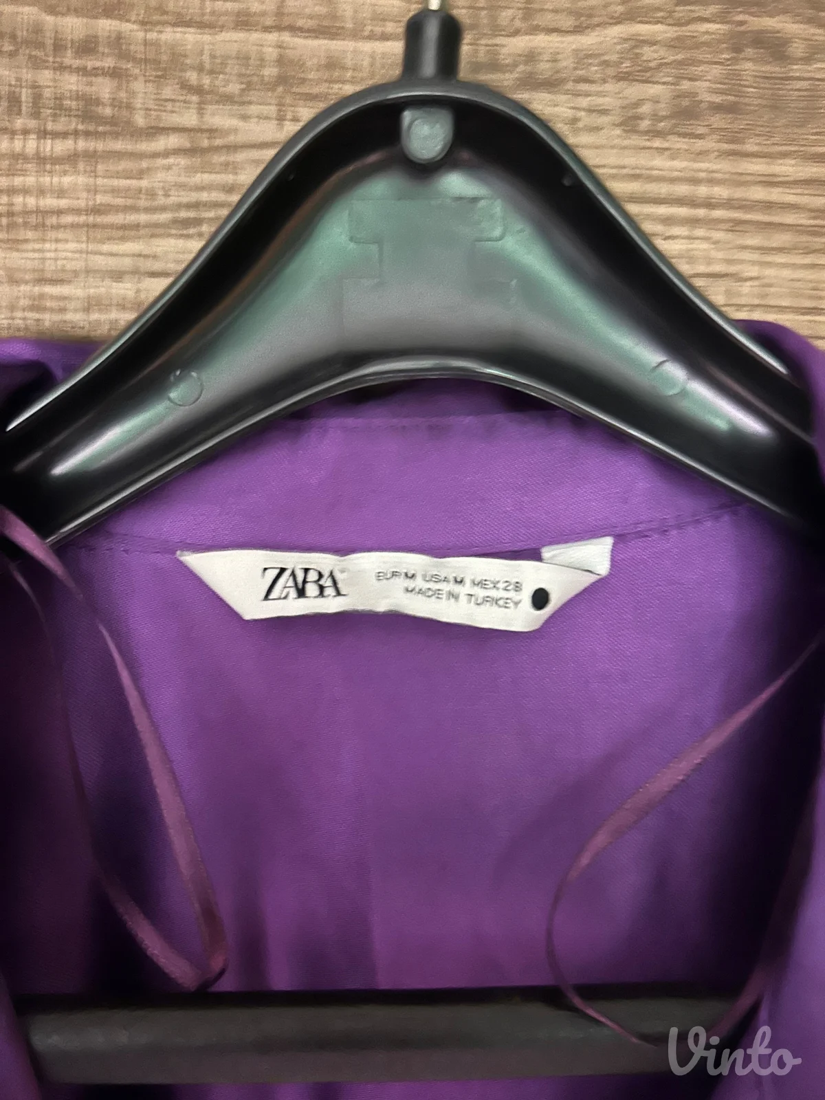 Ljubicasta satenska kosulja haljina zara