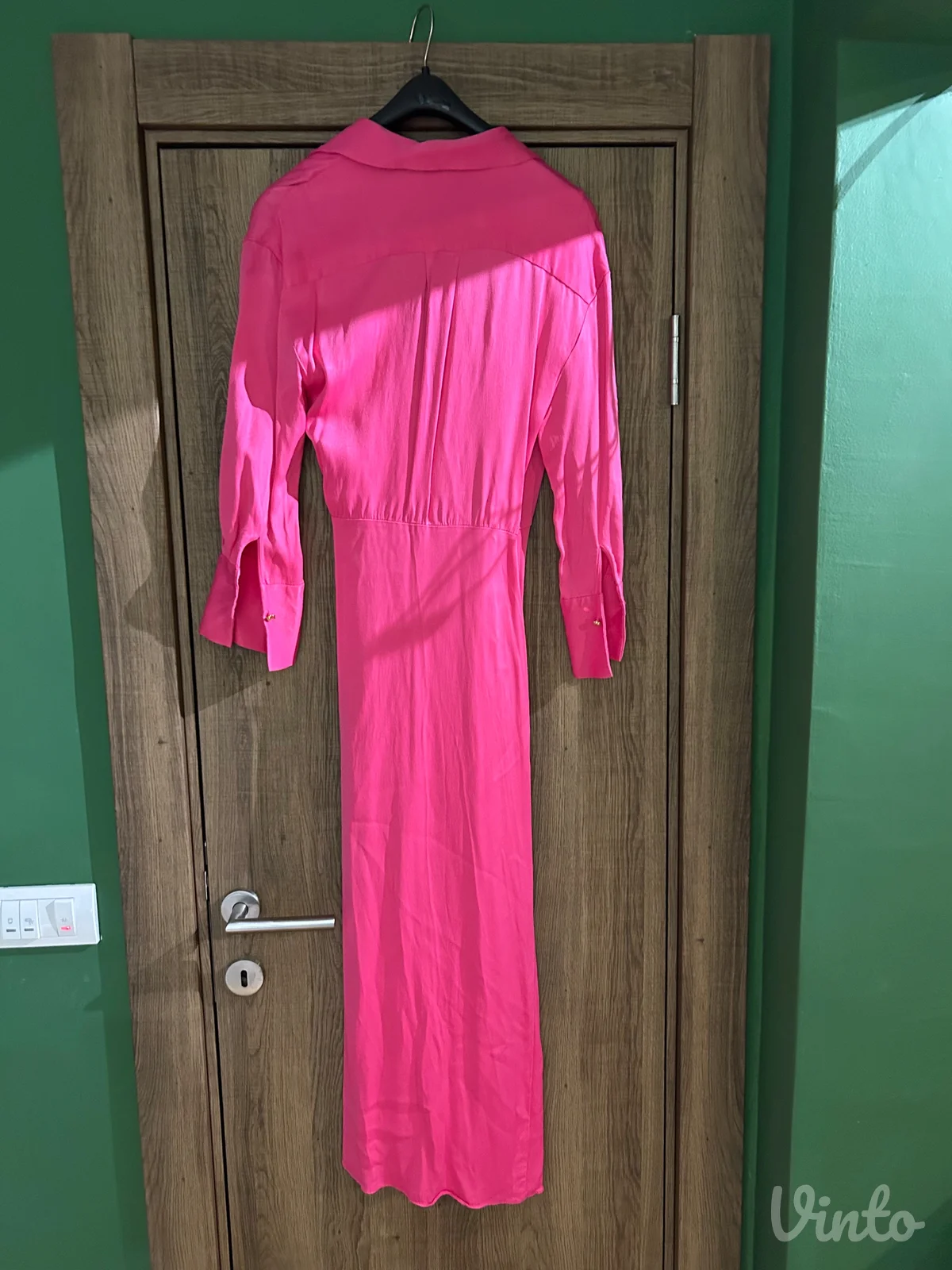 Midi kosulja haljina od roze satena iz Zare
