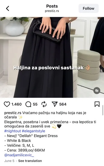 Prestiž - crna svečana haljina