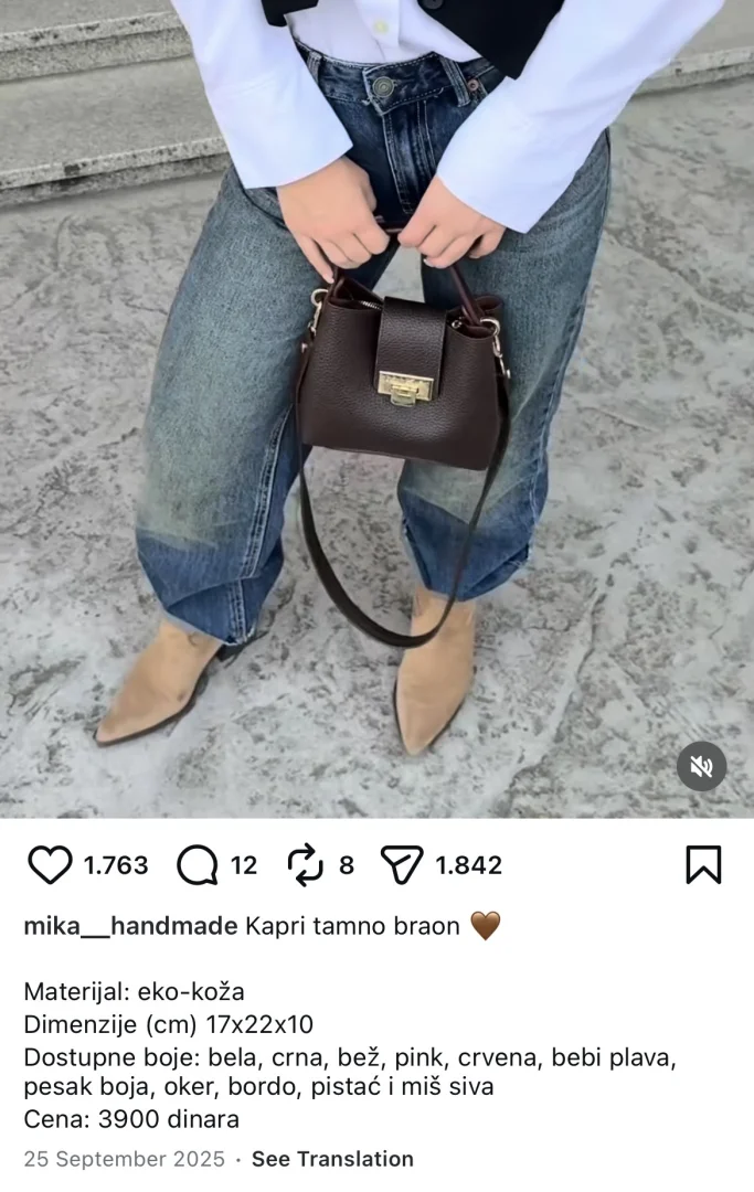 Mika handmade torbica NOVO