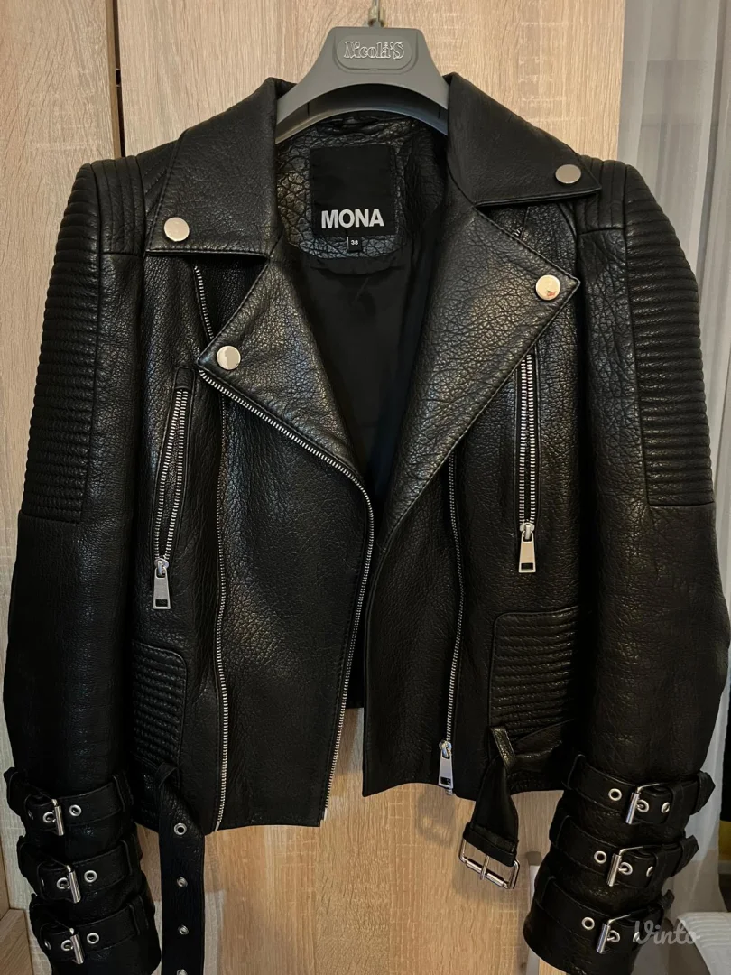 Mona - crna kožna jakna