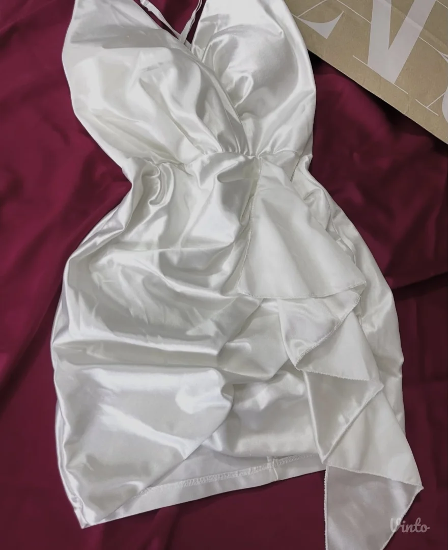 Saten svila haljina jednom nošena XS/S