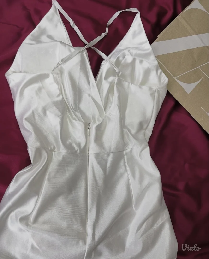 Saten svila haljina jednom nošena XS/S