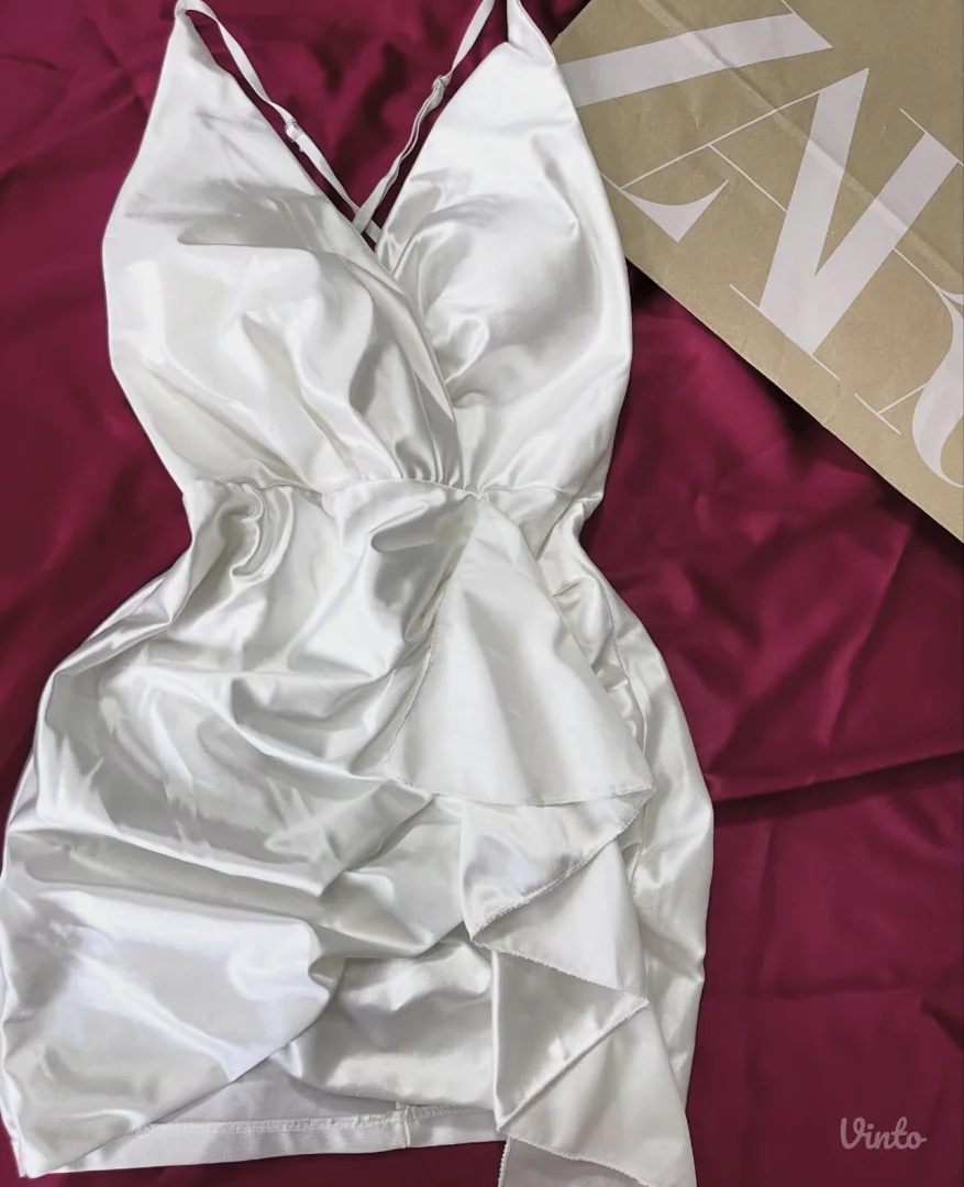 Saten svila haljina jednom nošena XS/S