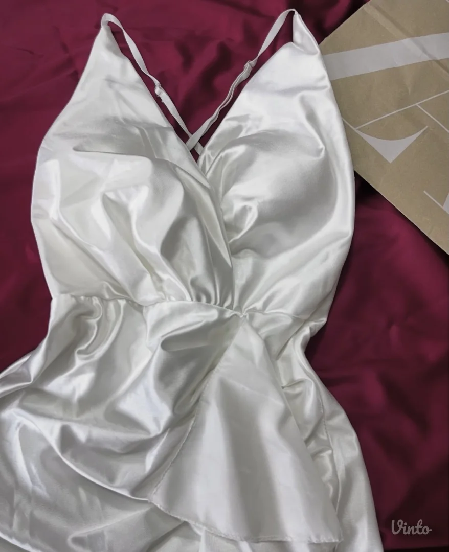 Saten svila haljina jednom nošena XS/S