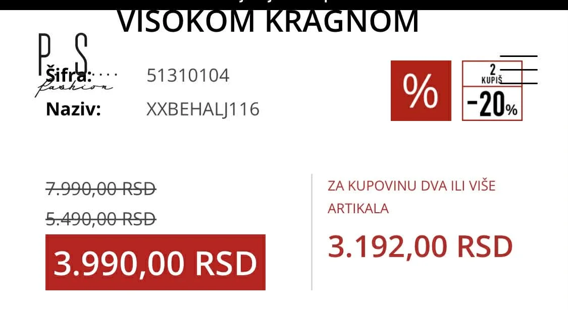 Potpuno nova P. S. Fashion haljina