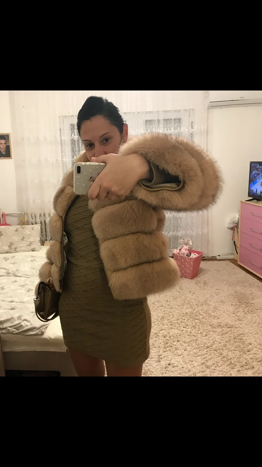 Potpuno Nova bunda prirodno krzno sa etiketom