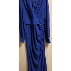 Tamno plava duga haljina