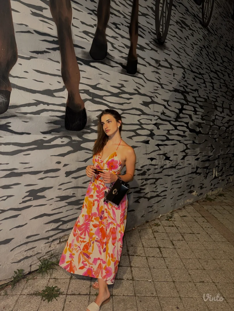 ZARA floral midi haljina – letnja, boho stil, kao nova