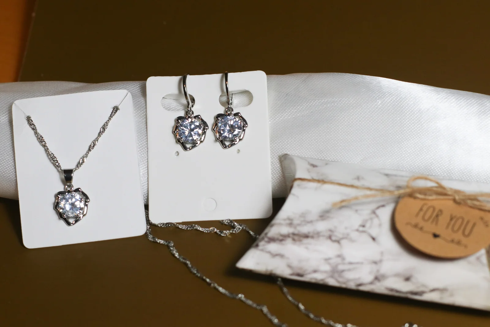 Set nakita srce (ogrlica i minđuše) žig 925