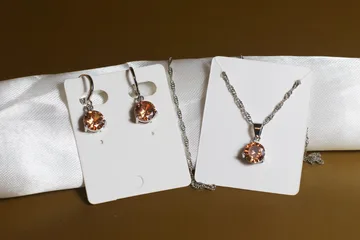 Narandžasti set nakita (ogrlica i minđuše) žig 925