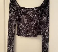 Bershka crop bluza od plisa