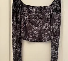 Bershka crop bluza od plisa