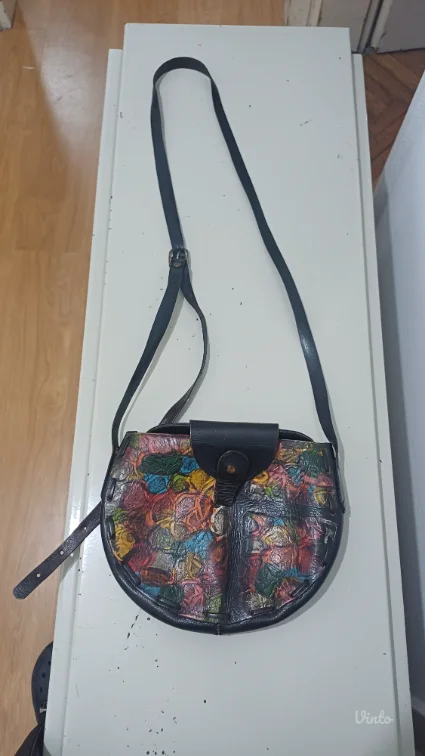 Vintage unikatna kožna torba- žig umetnika