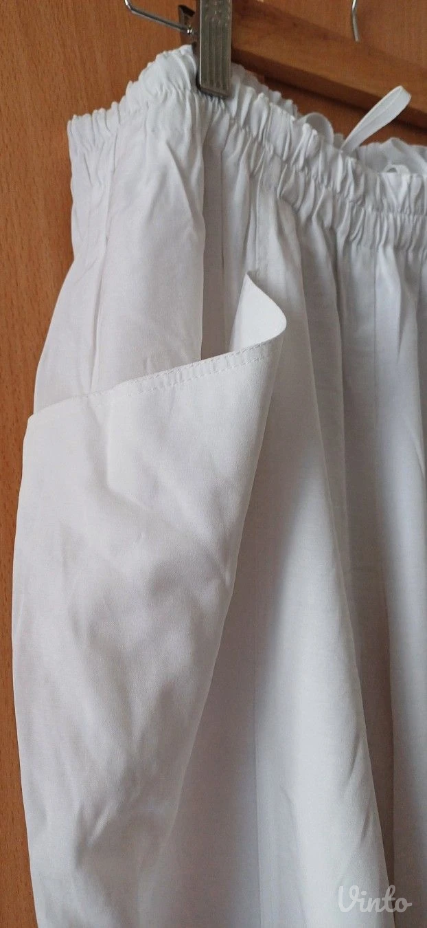 Bele Pantalone za plažu br.42- viskoza- nove**
