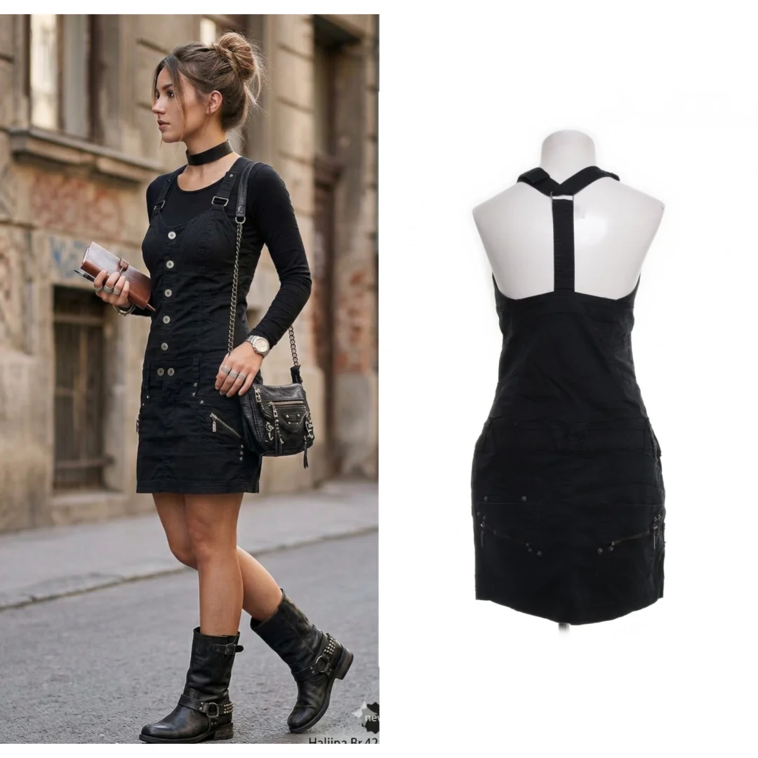 Nova crna haljina na tregere