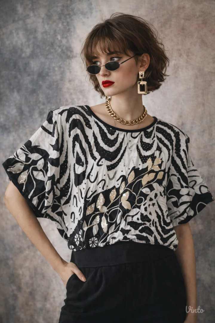 VINTAGE Your Sixth Sense bluza ŠIŠMIŠ rukav PAMUK M,L