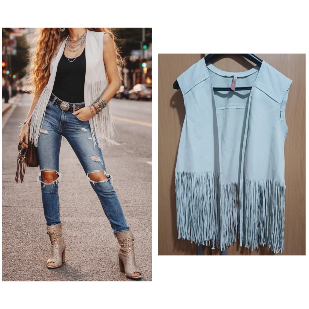 Imperial Italy KOŽNI prsluk sa resama- novo**