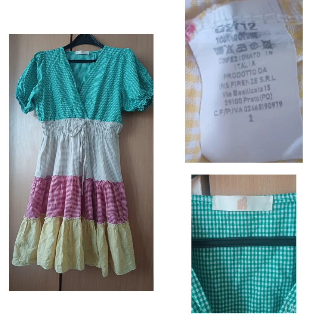 Sorbet Gingham Dress,made in Italy NOVA