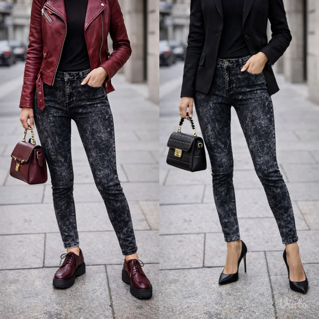 Revolt jeans Acid wash kao nove - preudobne