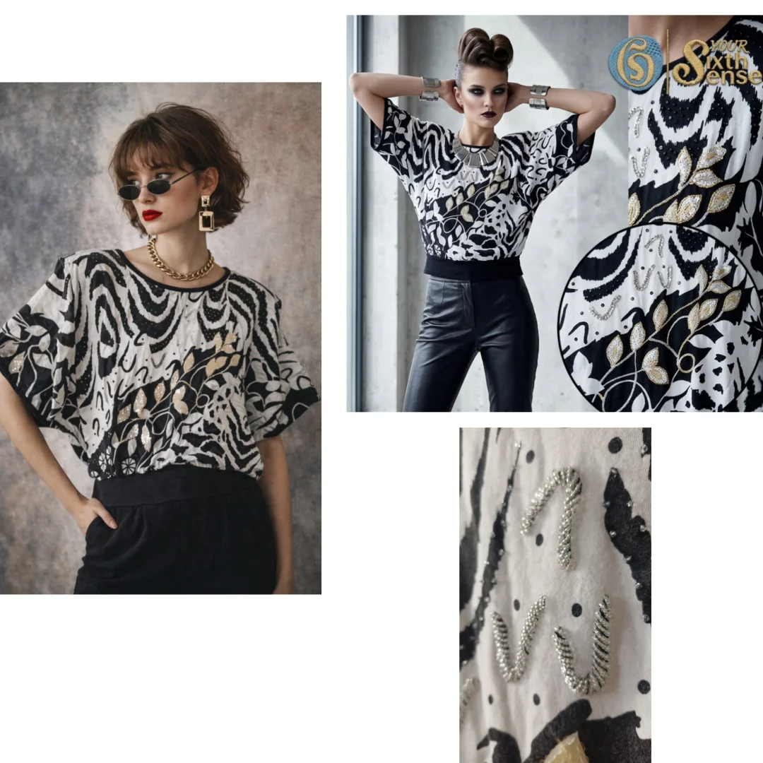 VINTAGE Your Sixth Sense bluza ŠIŠMIŠ rukav PAMUK M,L