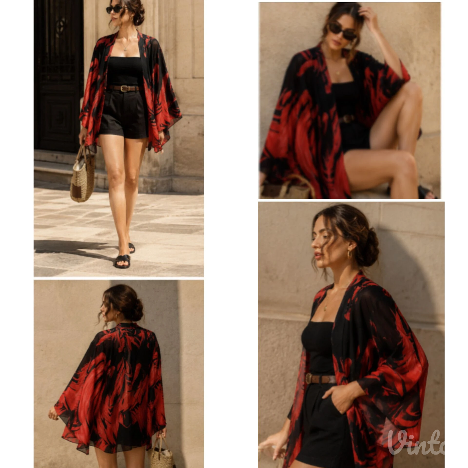 Lepršavi Vintage Kelly kimono/ kardigan - svila