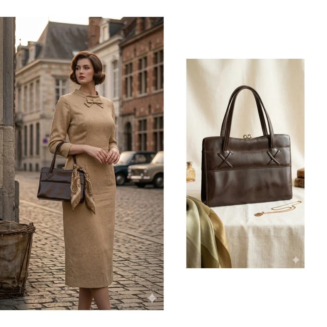 VINTAGE LADY torba - 100% PRIRODNA KOŽA - Savršena 60s