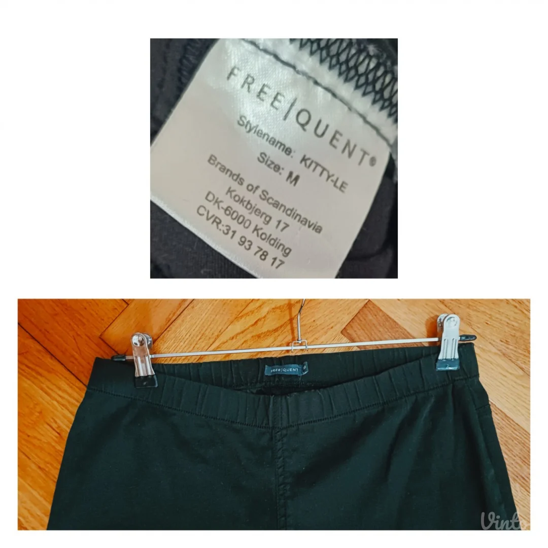 Free/Quent crne pantalone na lastiš