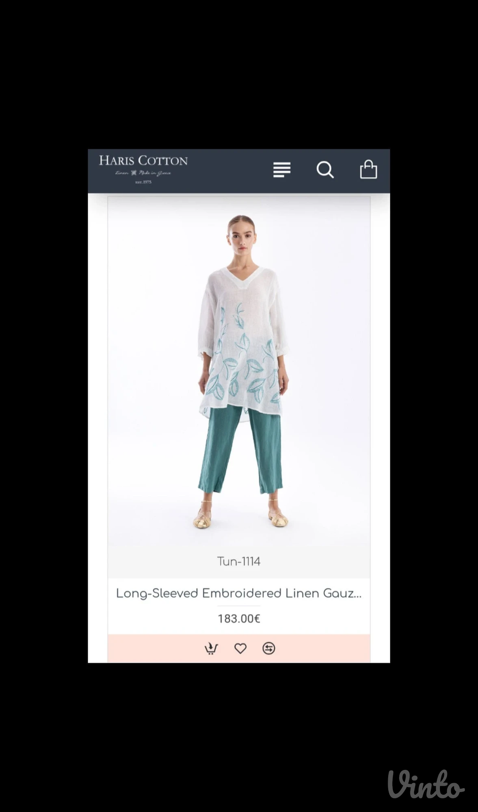 HARIS COTTON – 100% lanena dizajnerska tunika | Made in Greece
