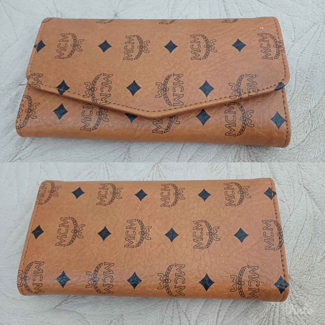 Elegantni novčanik u MCM stilu u toploj konjak-braon boji