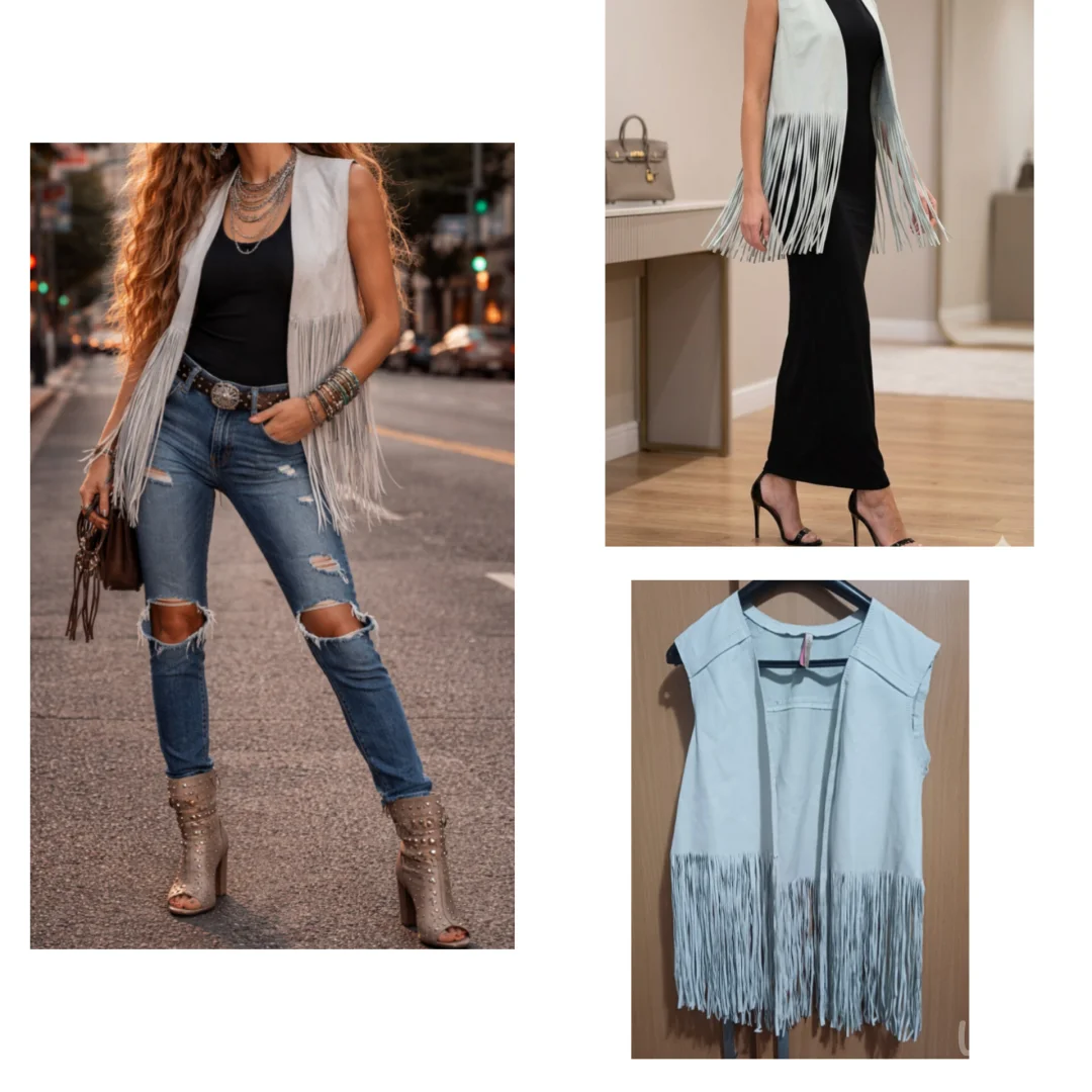 Imperial Italy KOŽNI prsluk sa resama- novo**