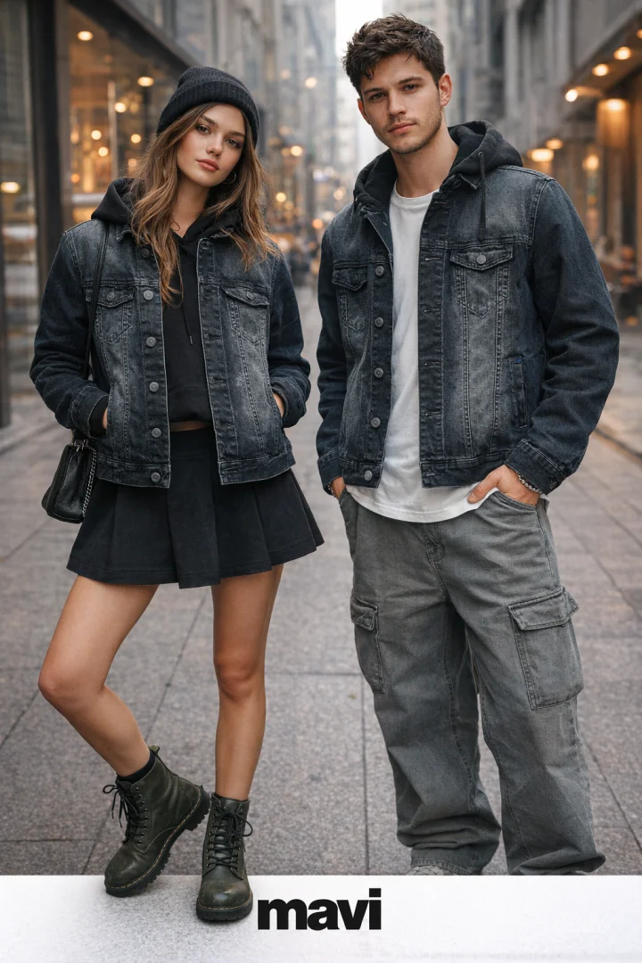 Mavi teksas jakna sa kapuljacom moze unisex odlična