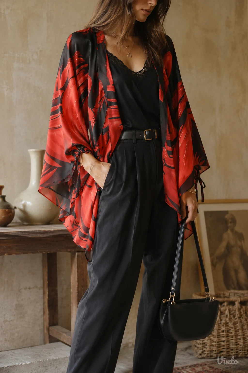 Lepršavi Vintage Kelly kimono/ kardigan - svila