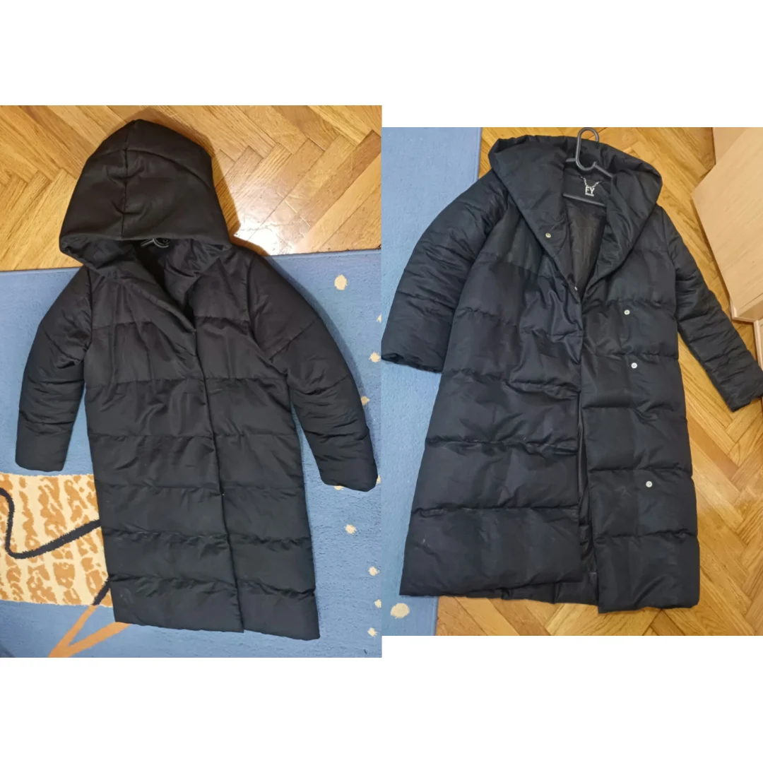 FY Crna duga puffer jakna – bogata kragna + velika kapuljača