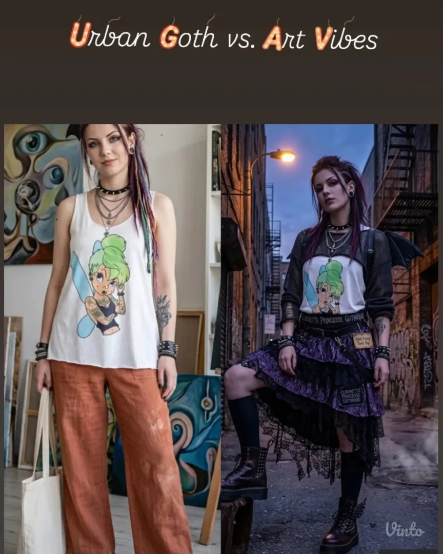 Clochette Princesse Gothique tattoo srt print