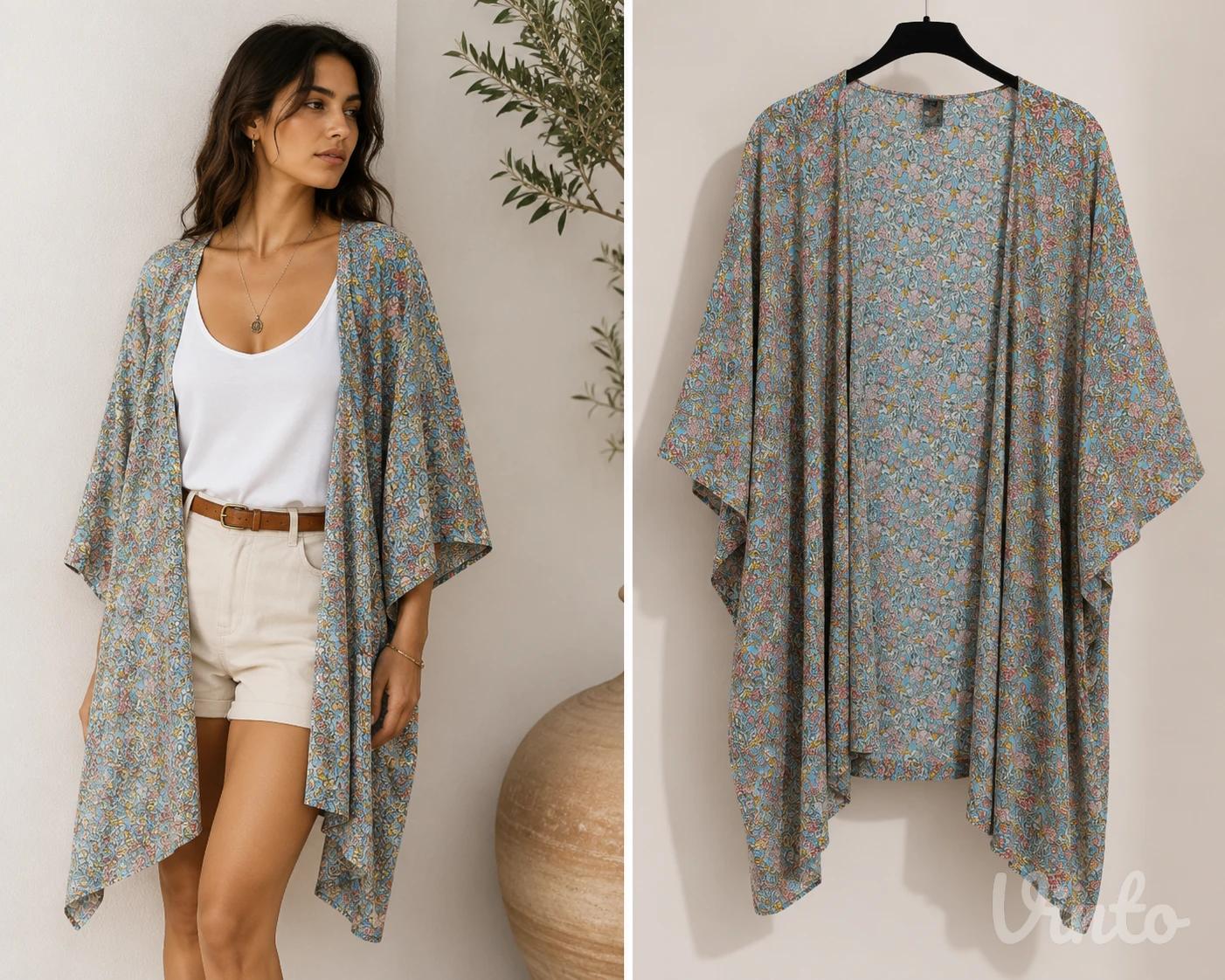 Lepršavi Zebra kimono- ogrtač od 100% viskoza