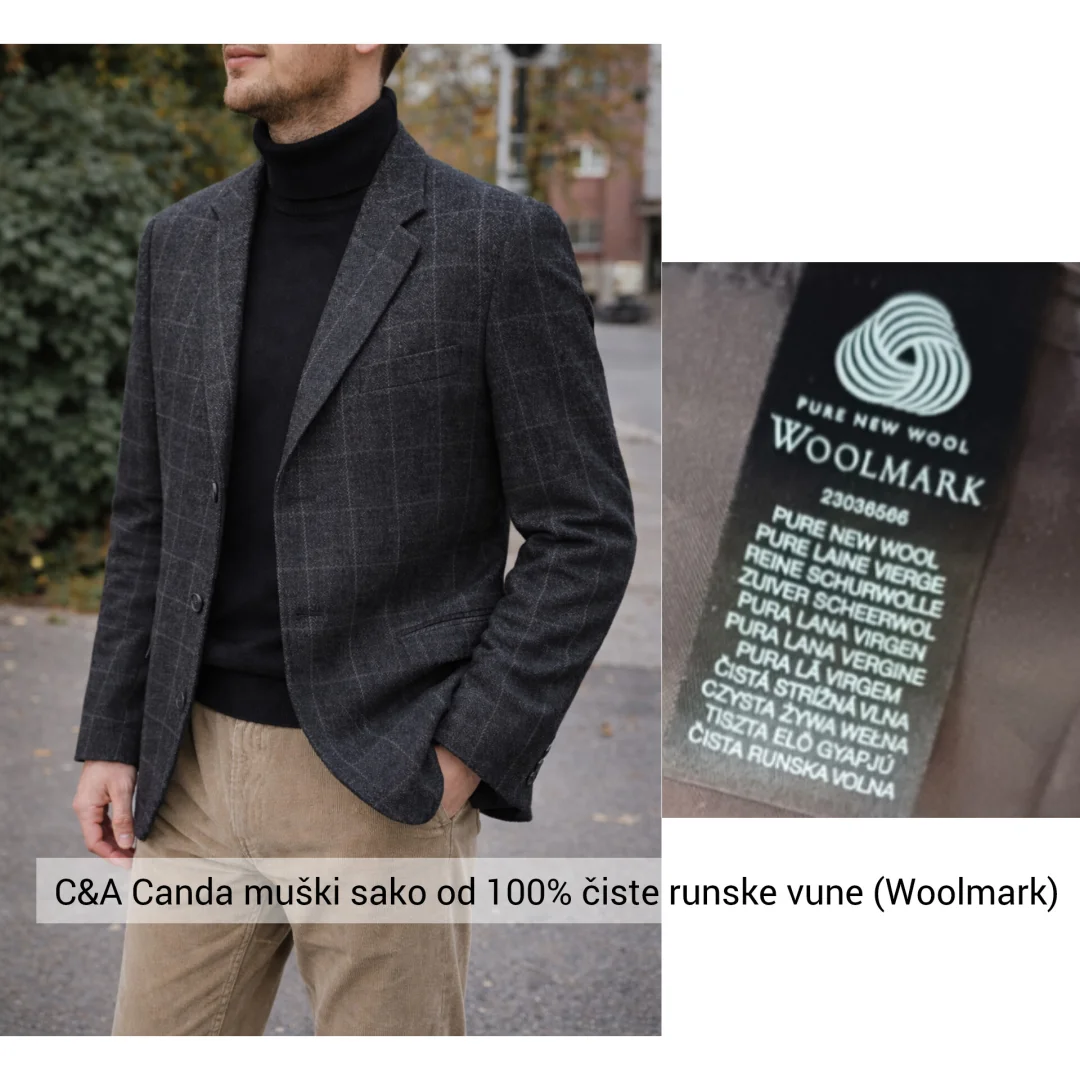 C&A muski sako 100% runska vuna novo
