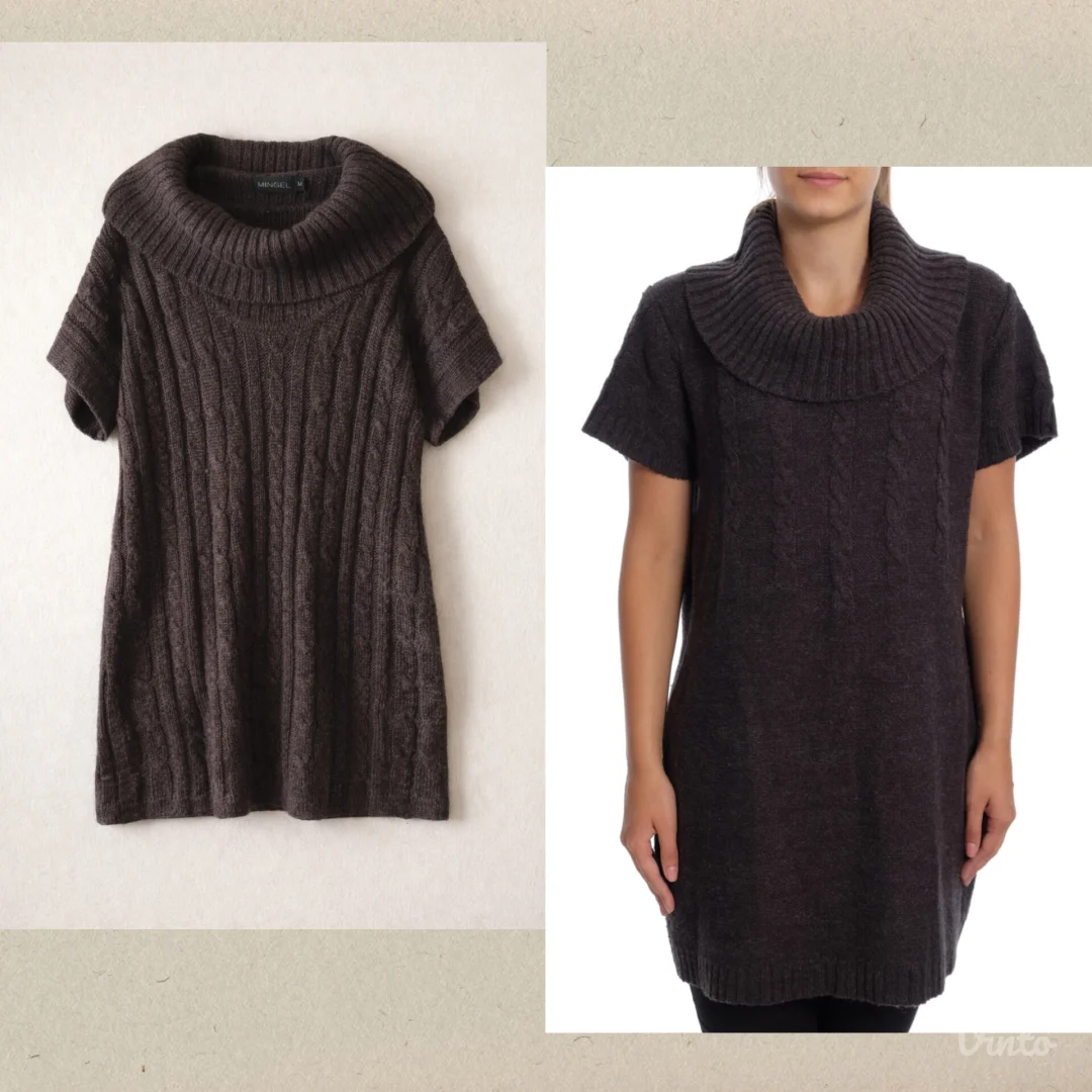 Pletena MINGEL rol-tunika / džemper-haljina