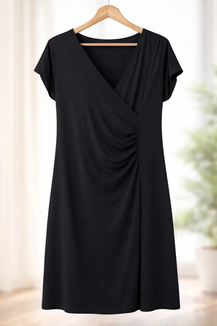 Nine West crna haljina na preklop