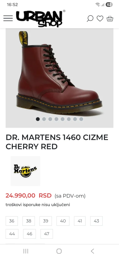 Original Dr. Martens 1460 Cherry red