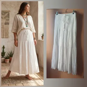 Boho duga bela suknja