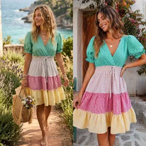 Sorbet Gingham Dress,made in Italy NOVA