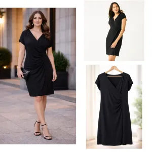 Nine West crna haljina na preklop