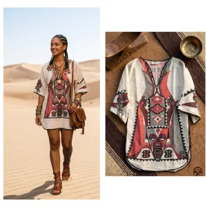 PHEZULU original AFRIČKA tunika - Sirovi pamuk - M,L