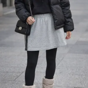 Sportsko-casual siva suknja sa elastičnim pojasom