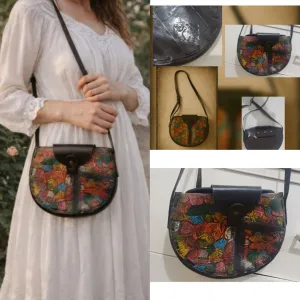 Vintage unikatna kožna torba- žig umetnika