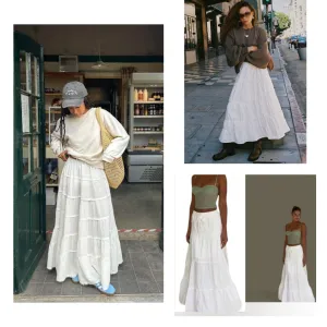 Boho duga bela suknja