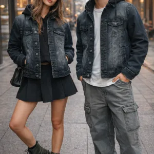 Mavi teksas jakna sa kapuljacom moze unisex odlična