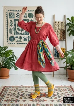 Gudrun Sjödén Boho-Art Haljina Lan/ Pamuk