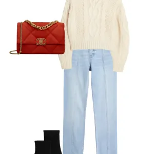 Bershka with front slit - Flared Jeans - light blue